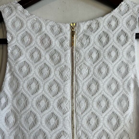 Lilly Pulitzer Size Small Dress Marquette White /Gold Tassel Trim Crochet Lace - Picture 9 of 9